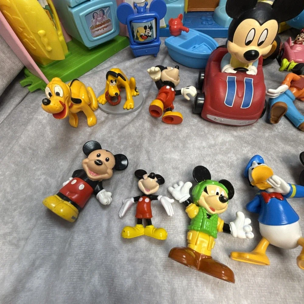 Fisher Price Little People Mickey & Minnie Mouse House Figures Lot Of 28 Vintage